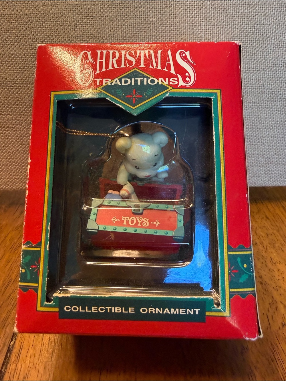 Red Mouse with Toys Box Holiday Ornament